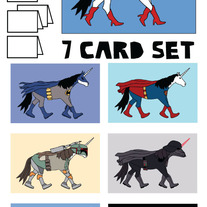 Unicorns Blank (no text) 7 card set