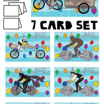 Star Wars on bikes New Year 7 card set