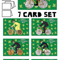Coin wheeled bikes St patricks 7 card set