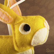 Bunny, Felt Animal Ornament - Edmund the rabbit