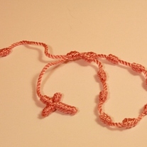 Hand Crafted Mix Knotted Rosary Bracelet Light Rose