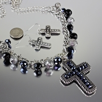 Cross Necklace and Earring Set