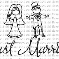 Just Married Couple Vinyl Decal Choose from 2 Different Styles