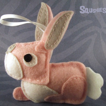 Felt Easter Ornament - Brain the Bunny