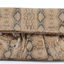 Steve Madden Small Fold-Over Clutch w/Handle (Snakeskin)