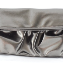 Steve Madden Small Fold-Over Clutch w/Handle (Pewter)