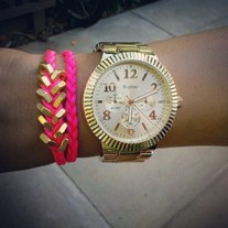 Neon Pink Hex Nut Bracelet