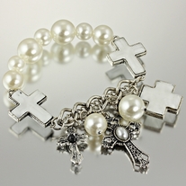 Pearl Cross Bangle
