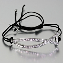Ichthus bracelet (Christian fish bracelet) black