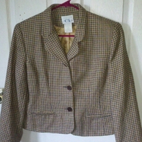 Cricket Lane Petite Houndstooth Blazer Sz 10