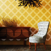 Sunset in Morocco Wall Damask Old world Allover Designer Pattern Stencil better than wallpaper or vinyl decals Home Decor Size 22" x 34"