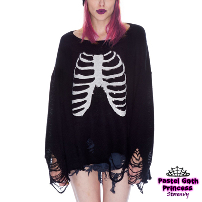 oversized skeleton sweater