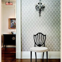 Geometric Fish Scale Allover Designer Pattern Wall Stencil Home  Decor