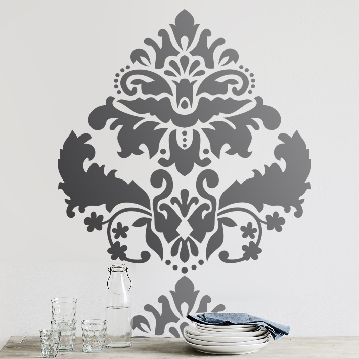 large marquise damask wall stencil home decor