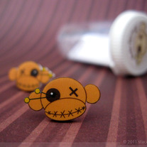 Voodoo Monkey Head Earrings - Surgical Steel