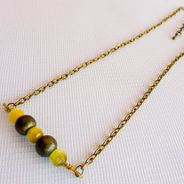 Lemon and Brass Bead Necklace