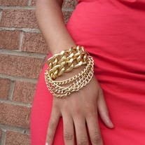 "Big G" Gold Chain Bib Bracelet