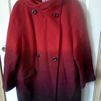 Worthington Red Fades to Black Red Wool Jacket L