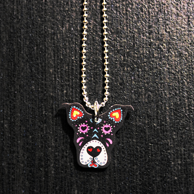 Sugar Skull Pit Bull Necklace #5 on Storenvy
