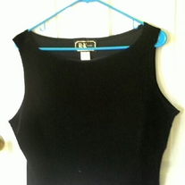 R&K Evening Black Velvet Cropped Tank Top Sz 18