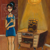 The Cat And The Vibrating Tiki Limited Ed. Print