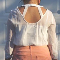 Cut Out Back Blouse