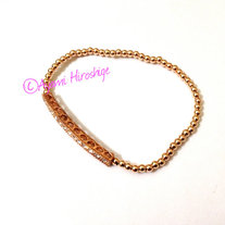 Rose Gold Pave Bar With Rose Gold Filled Beads