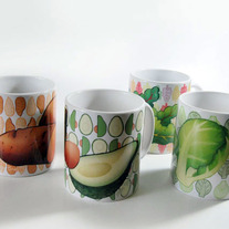 Set of 4 Veggie Mugs