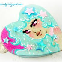 Pink and green heart jewelry box