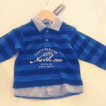 3 Pommes Navy Blue Polo