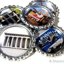 Nashville, Tennessee - Music City USA - Fridge Bottle Cap Photo Magnet Set