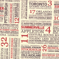 Fat Quarter-Hometown Town Square in Cream by Sweetwater/546012