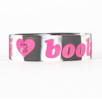 I ♥ BOOBIES - I LOVE BOOBIES RETRO ZEBRA WRISTBAND