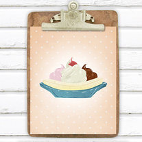 Banana Split Retro 8x10 Print