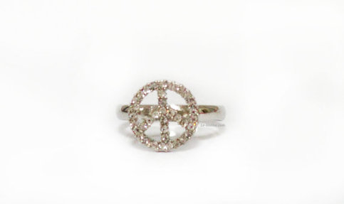 Peace Crystal Ring - Silver