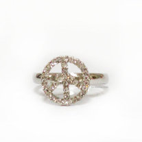 Peace Crystal Ring - Silver