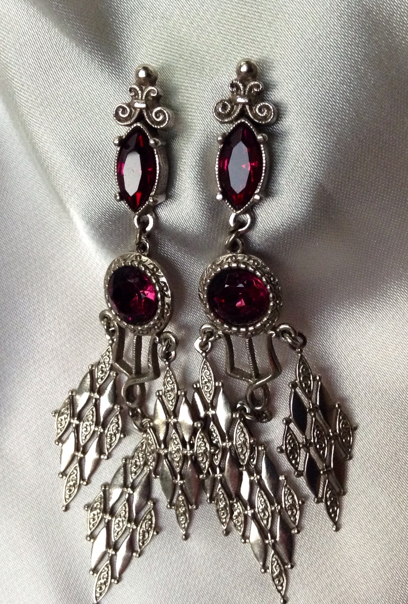 Beguiling Vintage 1928 Chandelier Earrings; Amethyst, Antique