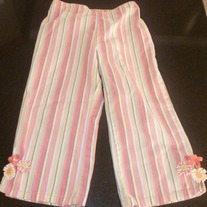 Multi Color Stripe Pants With Dangle Flowers-Gymboree Size 2T