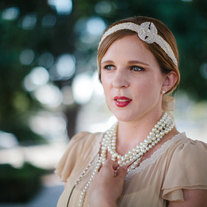 Crushed Leaves - Sparkling Silver Leaves and Crushed Silk Tie Headband