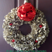 Holiday USMC Desert Cammie Wreath