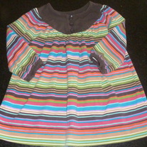 Brown/Multi Color Strip Top/Dress-Baby Gap Size 6-12 Months