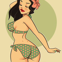 Vintage cartoon pin-up