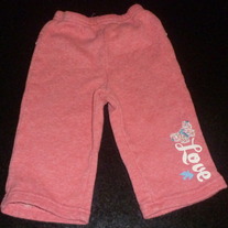 Pink Sweats say Love with Ruffle on Back-Childrens Place Size 12 Months