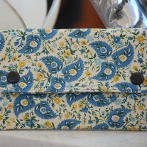 Double Snap Wallet - Blue Leaf