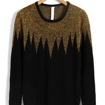 Black Gold Gear Round Neckline Knitwear