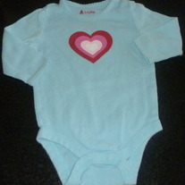 Blue Onesie With Heart-Baby Gap Size 3-6 Months
