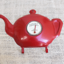 Tel-Tru Red Enamel Teapot Thermometer