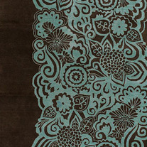 Floral Rugs Asccurria Chocolate Brown