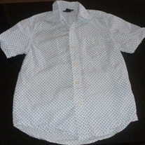 Blue/White Cotton Shirt with Collar-Gap Kids Size 6-7