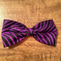 Purple Zebra Bow